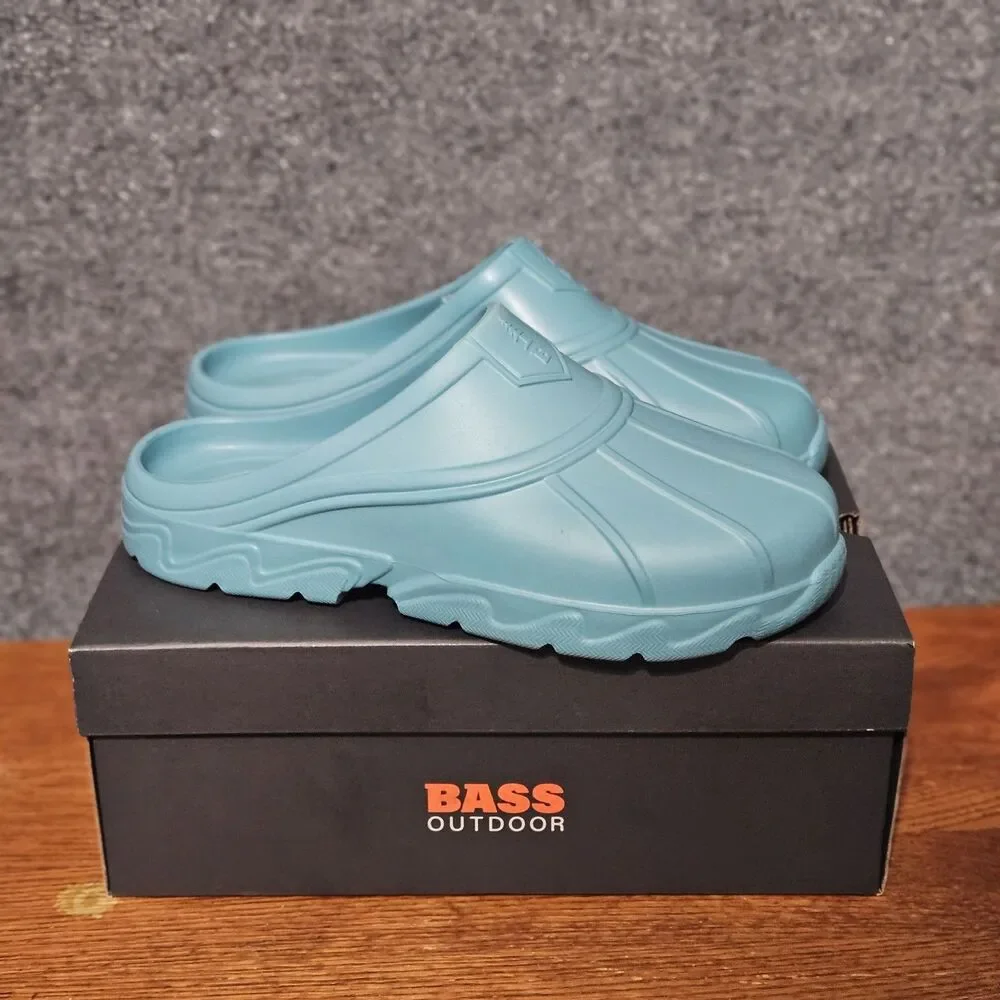 BASS OUTDOOR Mens Comfy Field Slide Slipper Size 9/ Womens Size 10 Tiffany Blue
